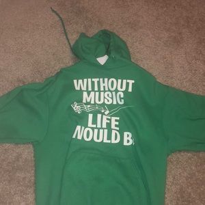 Green music hoodie